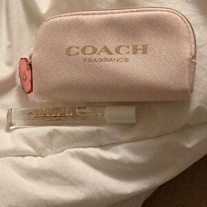 COACH PALE PINK COIN/FRAGRANCE POUCH w deluxe sample size EDP love NEW